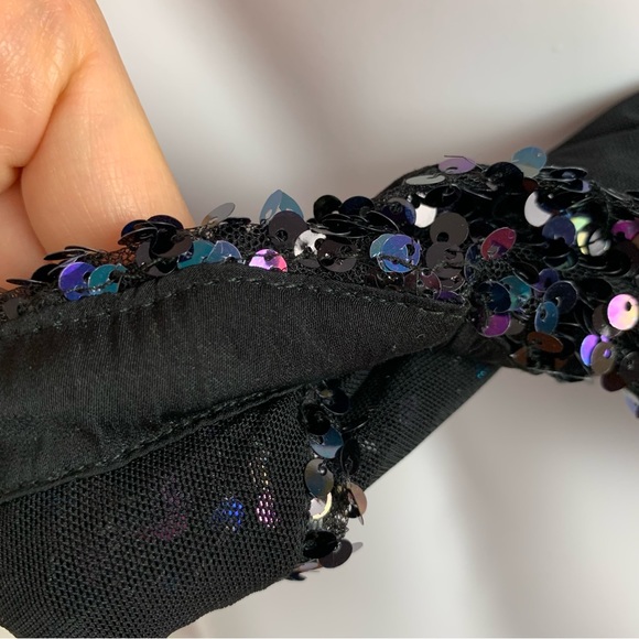 Free People Big Night Sequin Embellished Crop top bra in petrol - Picture 12 of 14